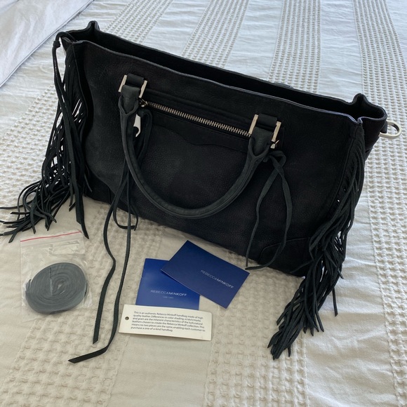 Rebecca Minkoff Handbags - NWT Rebecca Minkoff Regan Fringe Suede Satchel